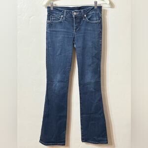 Bebe Made in USA Bootcut Flare Denim Jeans Y2K Dark Blue Size 26